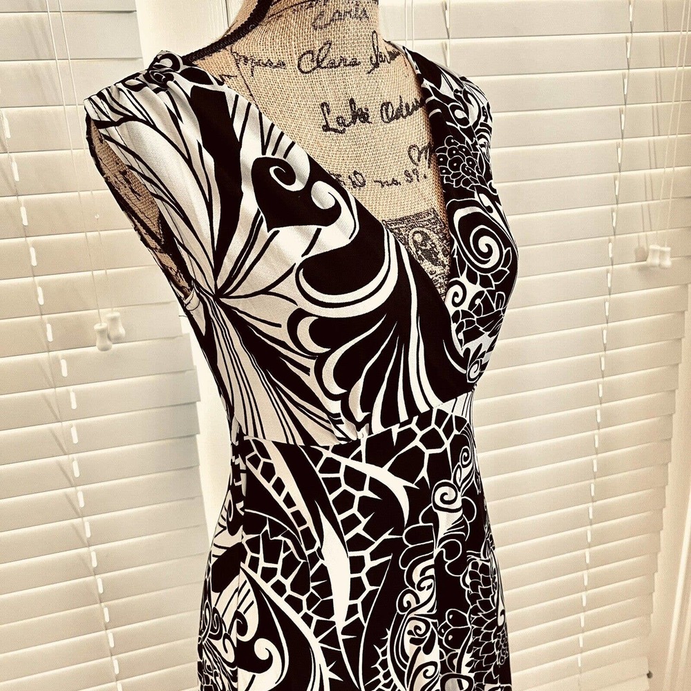 90’s Y2K Zoey Beth Juniors Maxi Dress Size Small Floral Sleeveless Black White - Picture 12 of 15